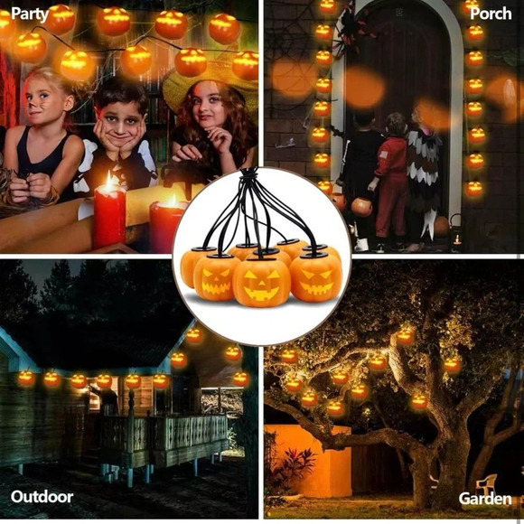 Halloween Pumpkin String Lights With Music - Picture 8 of 11